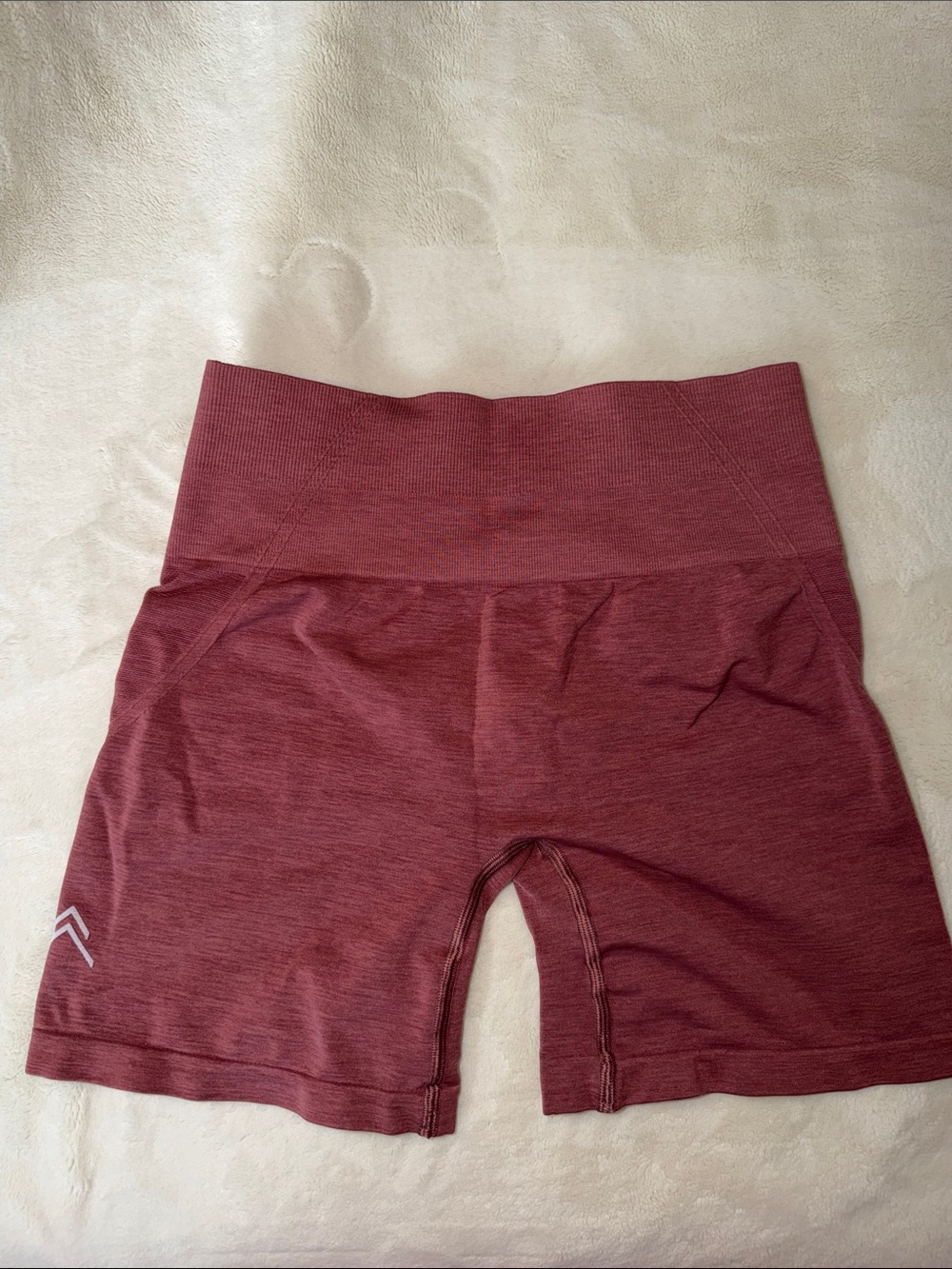 Oner Active High-Waist Seamless Athletic Shorts in Heather Burgundy